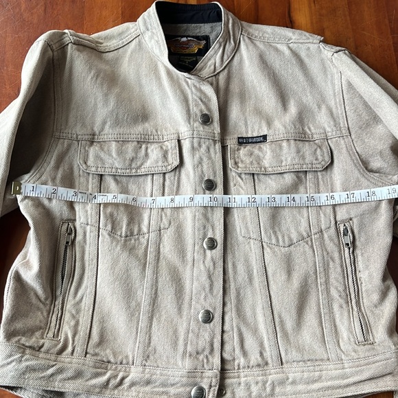 NWT Harley Davidson thick denim jacket size s beige - Picture 9 of 14